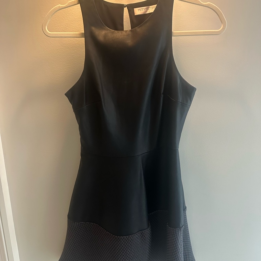 Black Sleeveless Dress Leather